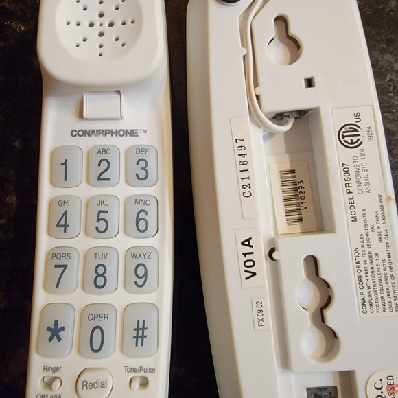 Vintage Conairphone Retro Trimline Push Button Corded Wall/ Desk Phone White - Picture 7 of 8
